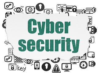 Image showing Safety concept: Cyber Security on Torn Paper background