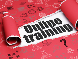 Image showing Education concept: black text Online Training under the piece of  torn paper