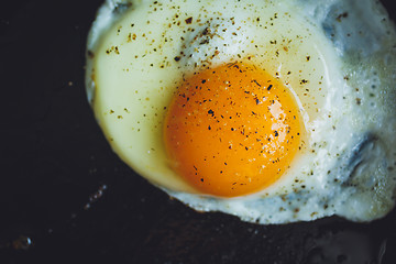 Image showing fried egg on the pan