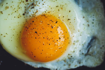 Image showing fried egg on the pan