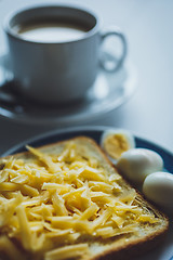 Image showing Sandwich toast bread for breakfast with cheese 