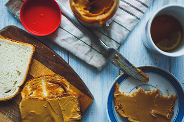 Image showing Peanut butter sandwiches or toasts