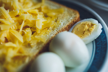 Image showing Sandwich toast bread for breakfast with cheese 