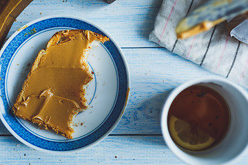 Image showing Peanut butter sandwiches or toasts