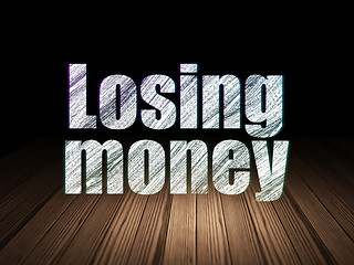 Image showing Currency concept: Losing Money in grunge dark room