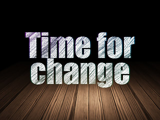 Image showing Timeline concept: Time for Change in grunge dark room