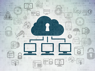 Image showing Safety concept: Cloud Network on Digital Paper background