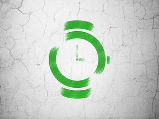 Image showing Time concept: Watch on wall background