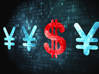 Image showing Banking concept: Dollar And Yen on digital background