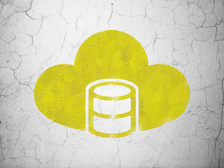 Image showing Database concept: Database With Cloud on wall background