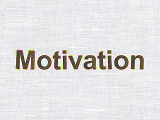 Image showing Business concept: Motivation on fabric texture background