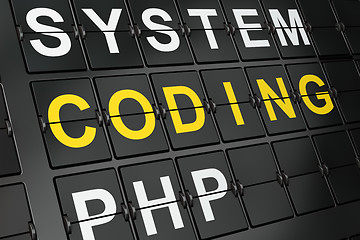 Image showing Software concept: Coding on airport board background