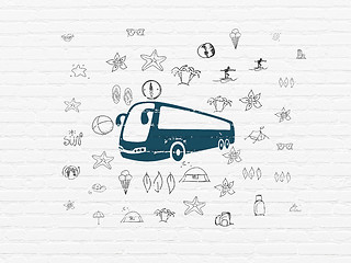 Image showing Tourism concept: Bus on wall background