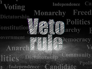 Image showing Politics concept: Veto Rule in grunge dark room