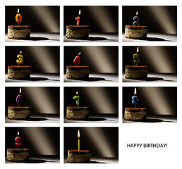 Image showing Collage of birthday candles.