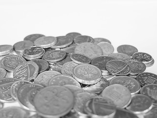 Image showing Black and white Pound coins