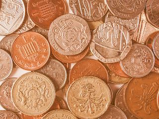 Image showing  Pound coins vintage