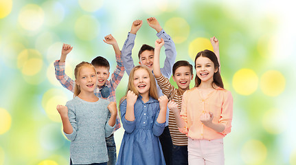 Image showing happy children celebrating victory