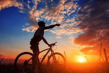 Image showing biker in autumn on a sunny afternoon