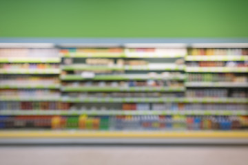 Image showing Supermarket shelves blurred