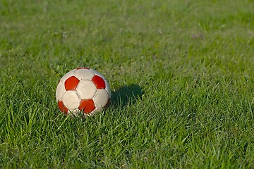 Image showing Football on the grass