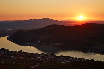 Image showing Sunrise over river