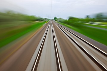 Image showing Railway tracks blur