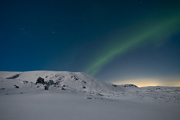 Image showing Aurora on a starry night