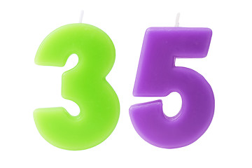 Image showing 35th birthday candles isolated 