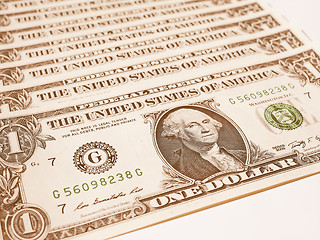 Image showing  Dollar notes 1 Dollar vintage