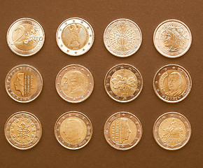 Image showing  Euro coins vintage