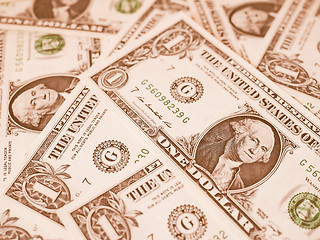 Image showing  Dollar notes 1 Dollar vintage