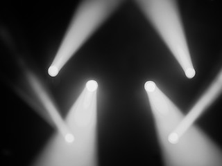 Image showing Black and white Concert lights