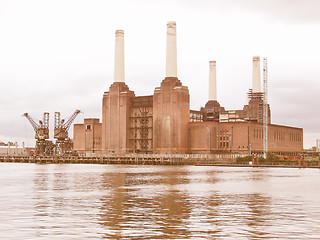 Image showing Battersea Powerstation, London vintage