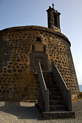 Image showing cross arrecife lanzarote castillo de las coloradas spain the old