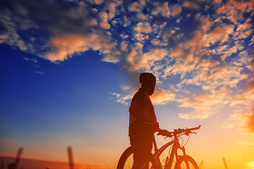 Image showing biker in autumn on a sunny afternoon