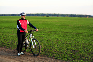 Image showing Cyclist on the Meadow Trail