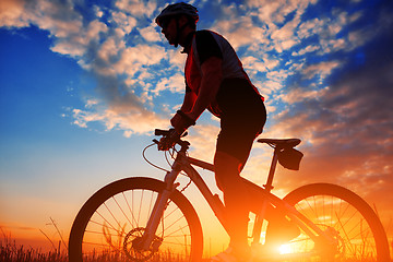 Image showing biker in autumn on a sunny afternoon