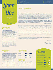 Image showing Modern cover letter resume cv with green ribbons