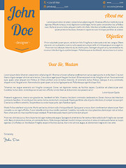 Image showing Modern cover letter resume cv with orange ribbon