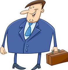 Image showing businessman with briefcase cartoon