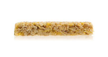 Image showing Muesli bar with apple, nuts and sugar