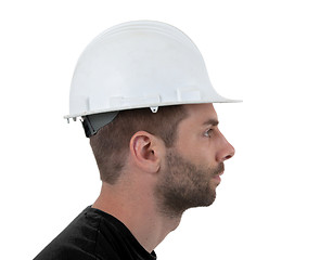 Image showing Engineer with hardhat on white background