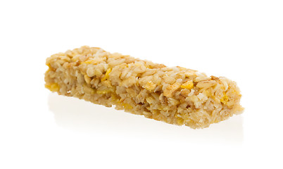 Image showing Muesli bar with apple, nuts and sugar