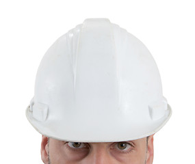 Image showing Engineer with hardhat on white background