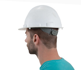 Image showing Engineer with hardhat on white background