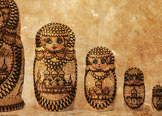 Image showing Russian wooden doll - Matryoshka - Vintage