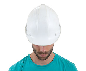 Image showing Engineer with hardhat on white background