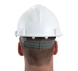 Image showing Engineer with hardhat on white background