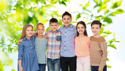 Image showing happy smiling children hugging